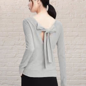 Banana Republic Todd & Duncan 100% Cashmere Bow Back Sweater XL Dove Grey